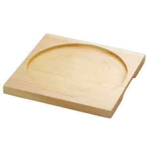 陶器・石目調 丸盛器皿(丸)用 木製プレート 大(W27562)