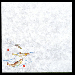 5寸グルメ敷紙 (100枚入) 鮎(W65124)