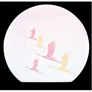 雲竜和紙 尺3宴半月懐石まっと 祝鶴 (100枚入) (W65186)