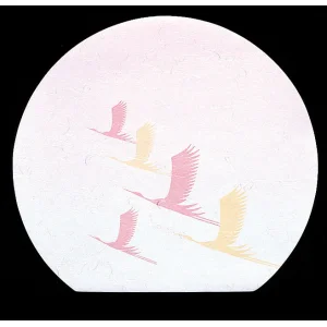 雲竜和紙 尺3宴半月懐石まっと 祝鶴 (100枚入) (W65186)