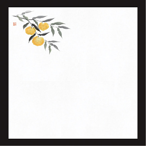 花宴耐油天紙 (100枚入) 柚子 4寸 (W68621)