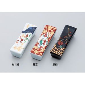 陶器・長角箸置 松竹梅(W15507)