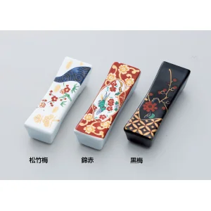 陶器・長角箸置 松竹梅(W15507)