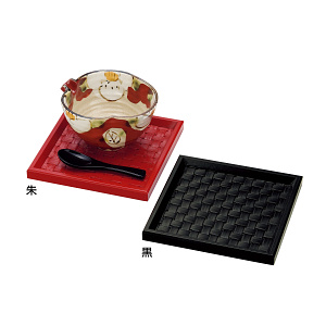 四ッ目銘々盆 朱(W25984)