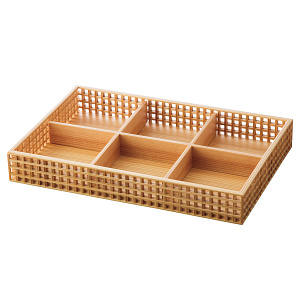 新 細目(ささめ)格子盛器 六ツ切 身・仕切セット(W27587)