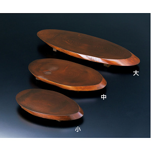 檜・足付年輪皿・茶 小(W32185)