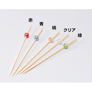 ビーズ串9cm(50本入) 赤(W21600)