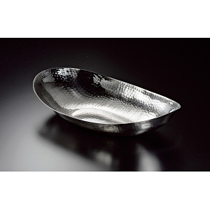 ステンレス槌目 深型楕円盛器 特大(W23966)