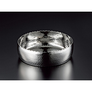 ステンレス槌目 浅型盛鉢 大(W23979)