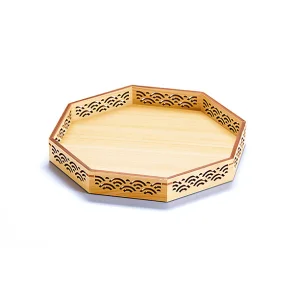 ひのき細密八角膳 青海波(W28018)