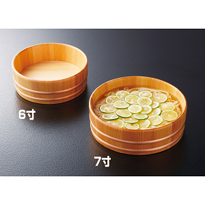 椹・薄口盛桶 ※溝切加工 6寸(W30256)