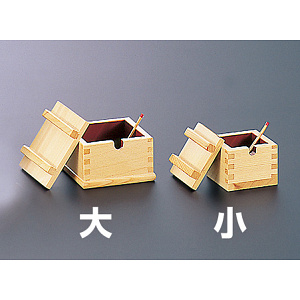 檜・マス型薬味入 ※薬味スプーン付 大(W19201)