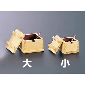 檜・マス型薬味入 ※薬味スプーン付 大(W19201)
