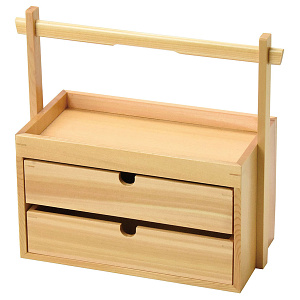 桧・引き出し弁当箱 (W27224)