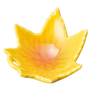 新・もみじ型珍味入 黄(W27762)