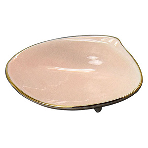 ハマグリ金縁珍味小皿 (大)薄紅(W27778)