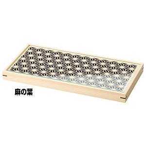 ひのき細密・ガラス盛器 蓋 青海波(W28025)