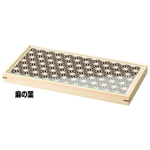 ひのき細密・ガラス盛器 蓋 青海波(W28025)