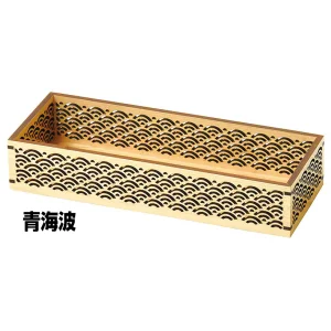 ひのき細密・長角料理箱 青海波(W38116)