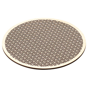 ひのき細密膳 丸 青海波 大(W38132)