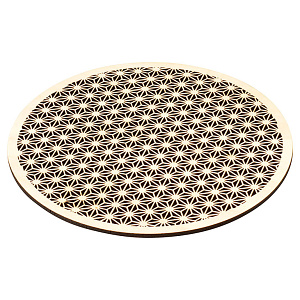 ひのき細密膳 丸 麻の葉 大(W38133)