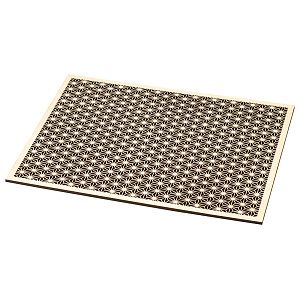 ひのき細密膳 長角 麻の葉 大(W38139)