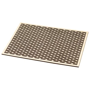 ひのき細密膳 長角 麻の葉 大(W38139)