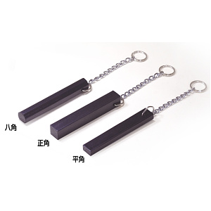 木製キーホルダー タモ・ブラック 八角【受注生産品】(W50627)