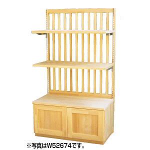 和装ウッドコンポ 格子 W900(白木)扉収納【受注生産品】(W52674)