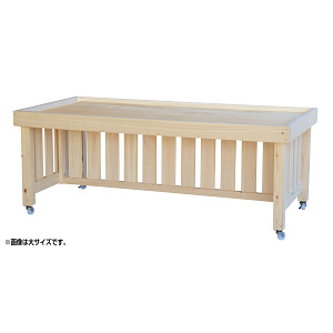 ひのき平台什器キャスター付 無塗装 大【受注生産品】(W54150)