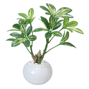 光触媒 人工観葉植物 造花 シェフレラポット (高さ23cm)