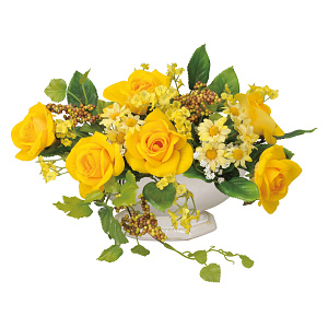 光触媒 人工観葉植物 造花 マーメイドローズ (高さ19cm)