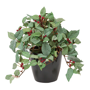 光触媒 人工観葉植物 造花 実付ローレル(フロック加工) (高さ25cm)