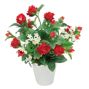 光触媒 人工観葉植物 造花 スタ―レッド (高さ23cm)