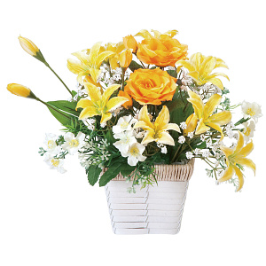 光触媒 人工観葉植物 造花 ロ―ズリリ― (高さ27cm)