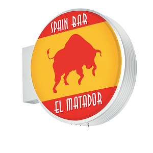 LED突出サイン アルミサイン 小型(丸) 900Φ シルバー (ADS-9015T-LED)