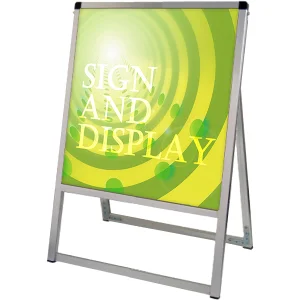 バリウススタンド看板 アルミ複合板タイプ シルバー 450×450 片面タイプ (VASKAP-450X450K)