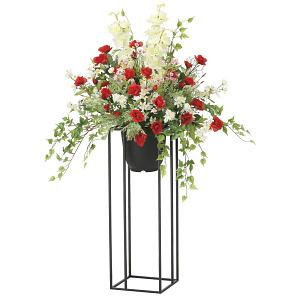 光触媒 人工観葉植物 造花 ローズリリースタンド1.0 (高さ100cm)