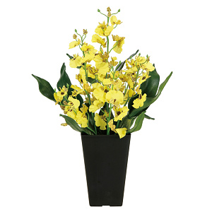 光触媒 人工観葉植物 造花 オンシジューム (高さ40cm)