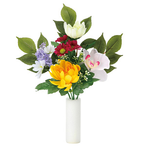 光触媒 人工観葉植物 造花 仏花ラン2個セット (高さ28cm)