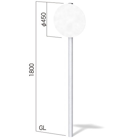 アルミ支柱プレート看板 インフォメックス NECOタイプ Φ450 片面 (NECO-1)