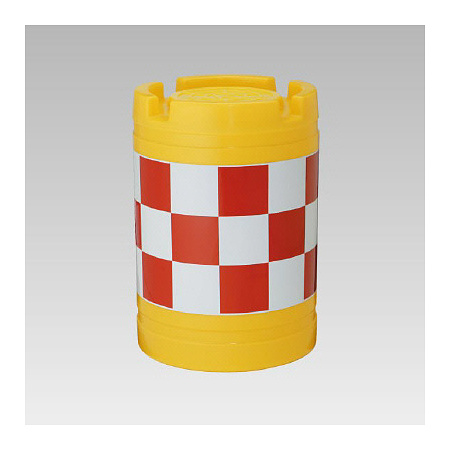 丸型クッションドラム 1型 赤白格子柄 (385-23)