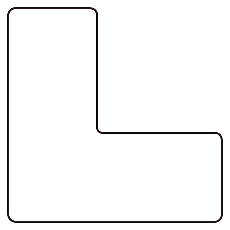 ユニピタ 置場表示ステッカー L型 120×120mm(50mm幅)