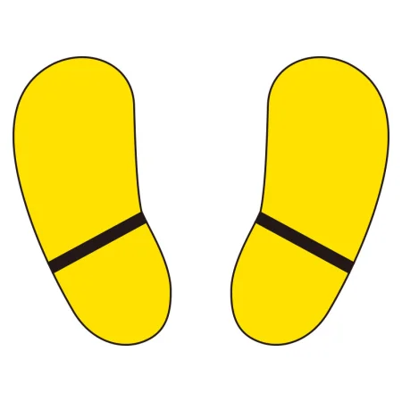 路面貼用 足跡マーク アルミステッカー 天地190×0.3mm厚