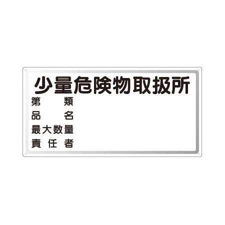 横型標識 少量危険物取扱所  300×600
