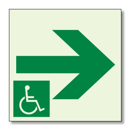 一時避難エリア通路標識 右矢