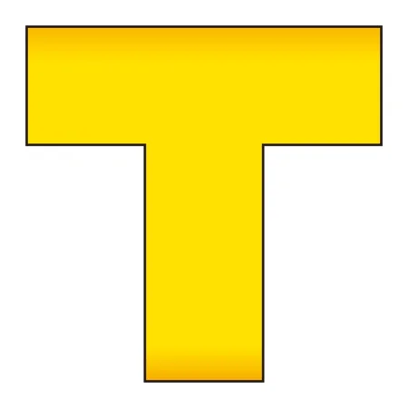 床貼ラインプロ 2枚1組 T型 黄 (864-407)