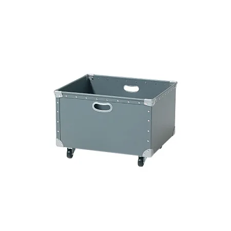 キャスター付ファイバーボックス フチ強化タイプ（W520）