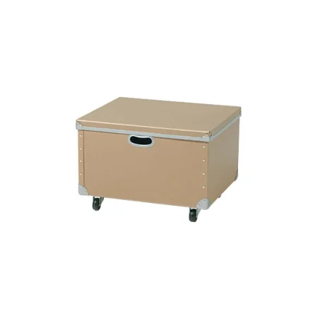 キャスター付ファイバーボックス フチ強化タイプ（W520） フタ付