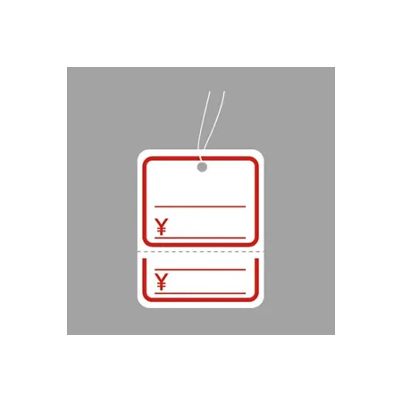 18-22提札角丸四角型赤 ミシン目入 1000枚箱入